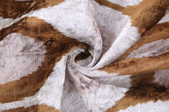 Luxury Handmade Ikat Silk Velvet Throw Pillow with insert , 16x24, Earth Tones