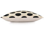 Handmade Velvet Throw Pillow – Black Polka Dot on Ivory (16x24)-2