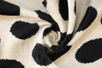 Handmade Velvet Throw Pillow – Black Polka Dot on Ivory (16x24)-1