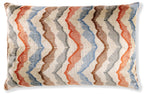 Handmade Velvet Throw Pillow – Earth Zigzag Pattern (16x24)