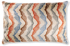 Handmade Velvet Throw Pillow – Earth Zigzag Pattern (16x24)