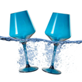 Floating Wine Glasses for Pool - Set of 2-18 OZ (Muted Blue)