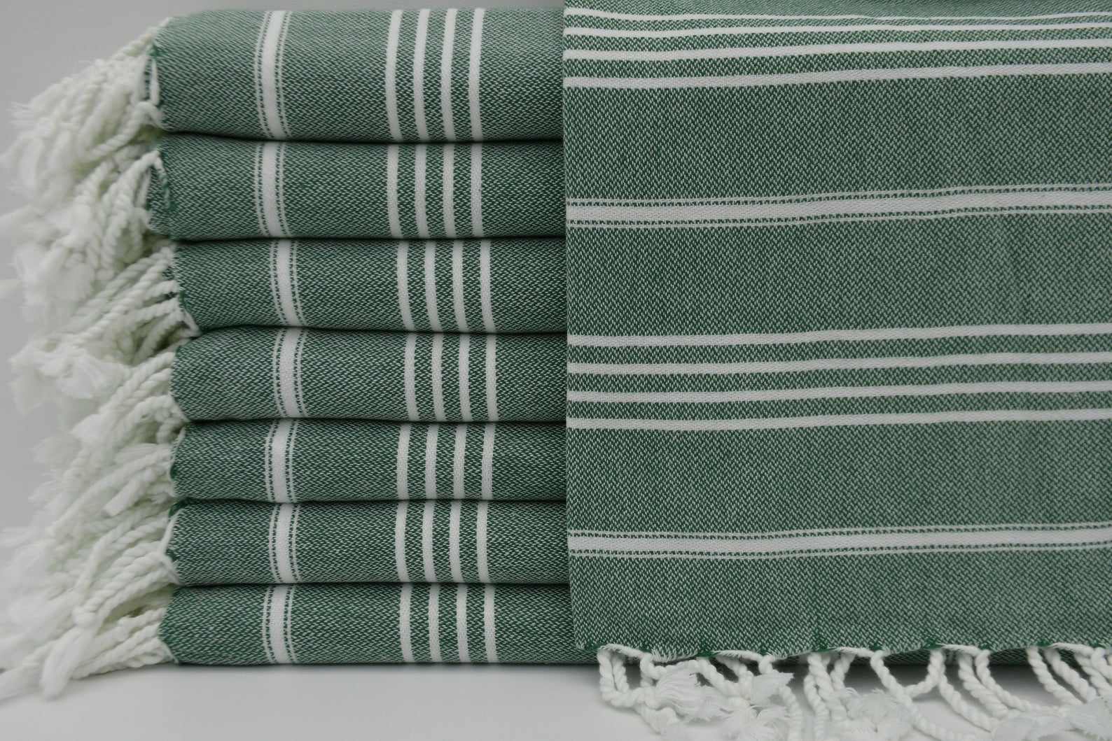 Dark Green Monaco Turkish Towel – Lightweight Quick Dry Beach & Bath Towel, Luxury Turkish Cotton Spa Towel, Travel & Pool Towel-0