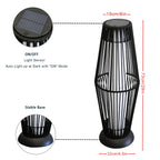 2 Piece Solar Powered Lantern Wicker Solar Patio Lamp-2
