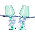 Floating Wine Glasses for Pool - Set of 2-15 OZ (Green)-0