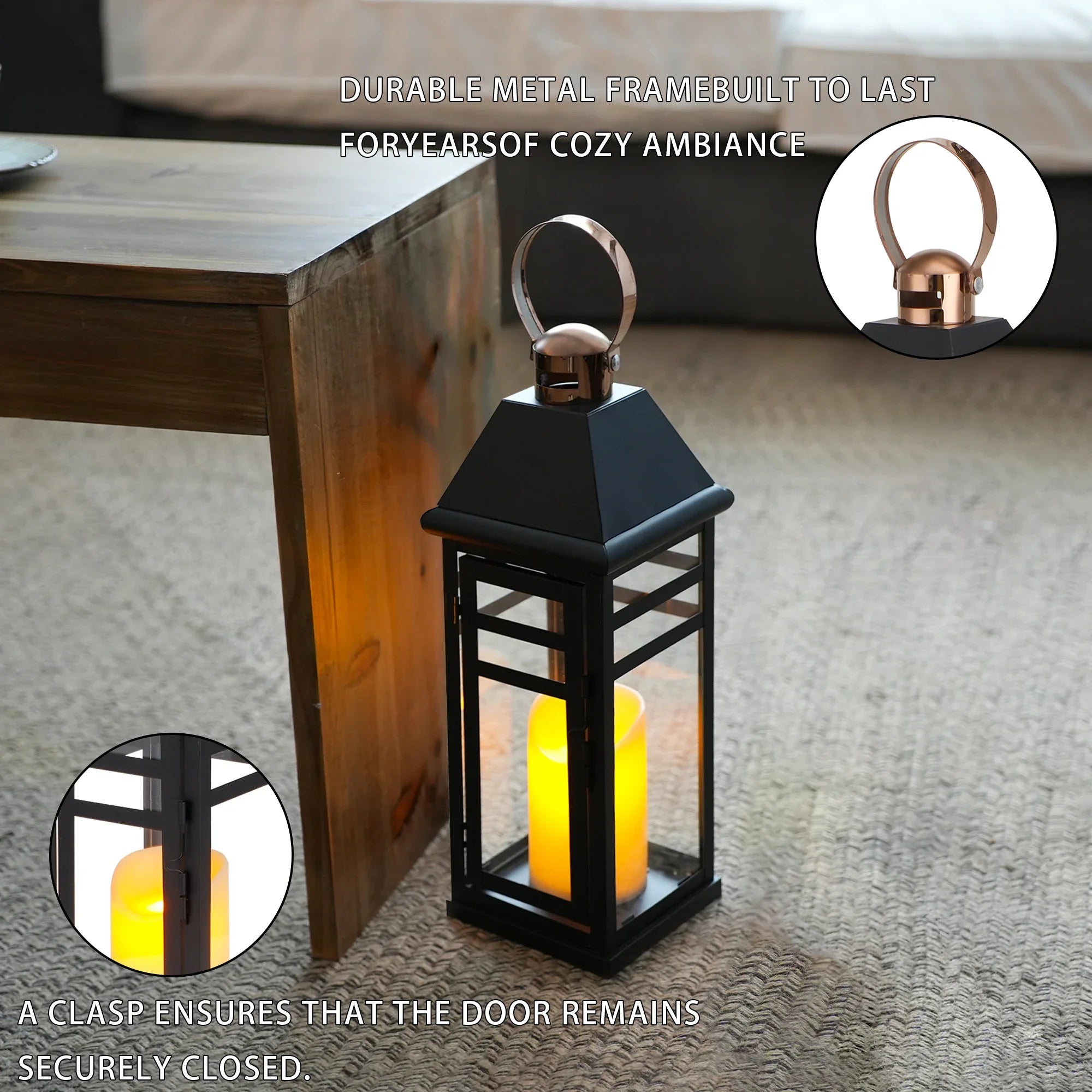 Decorative Vintage Candle Lanterns 15.5" H-1