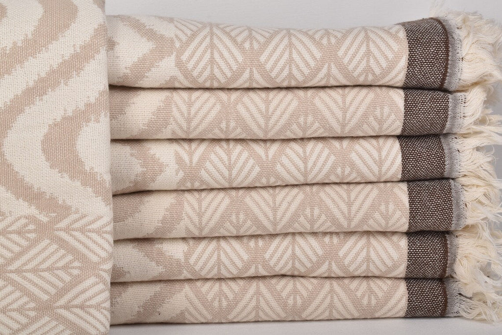 IKAT BEIGE TURKISH THROW-0