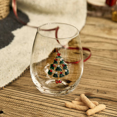 Stemless Christmas Tree Wine Glasses - Set of 2-2