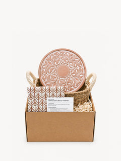 Bread Warmer & Basket Gift Set with Tea Towel - Vintage Vine Round