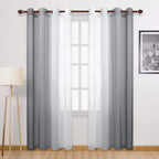 DWCN Ombre Sheer Curtains, Set of 2 Panels-0