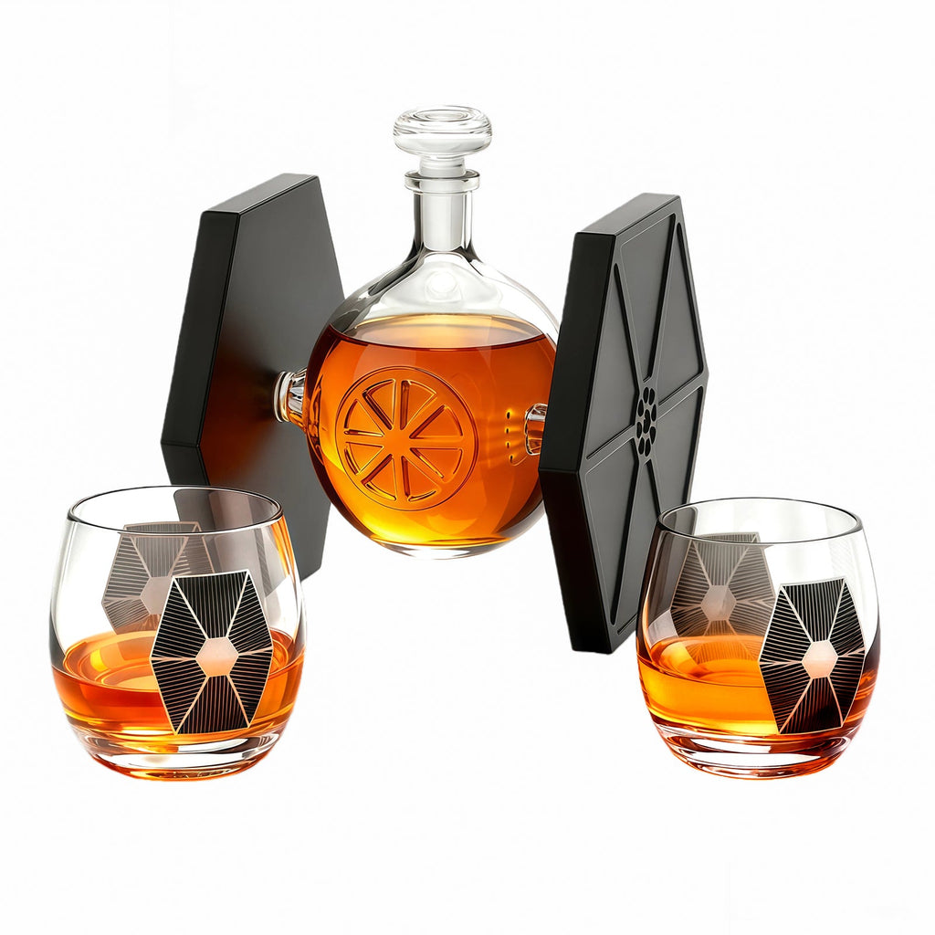 Dark Nova Interceptor Decanter Set | Handmade Glass | 17 Oz-0