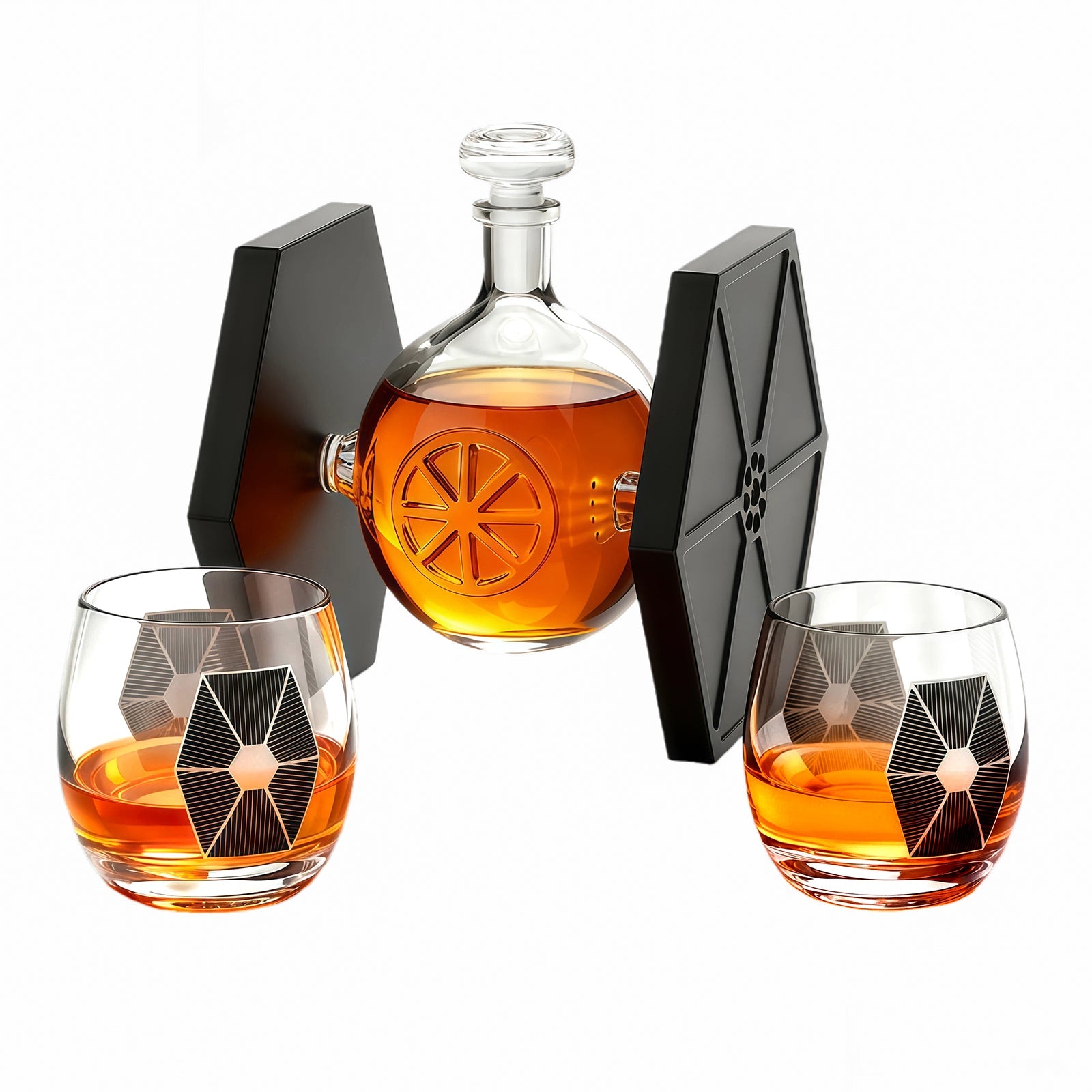 Dark Nova Interceptor Decanter Set | Handmade Glass | 17 Oz-0