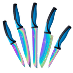 Kitchen Knife Set - Blue Handle