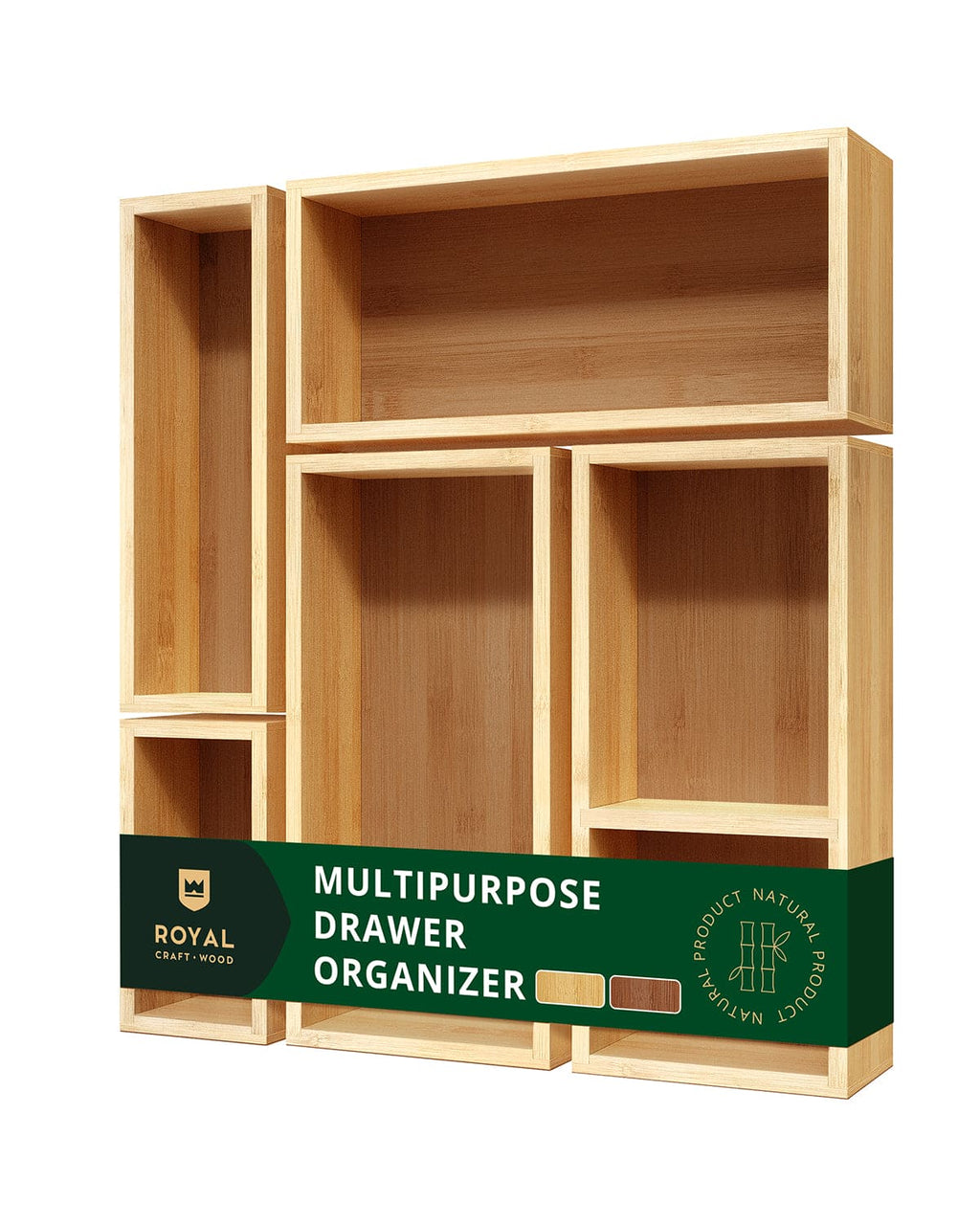 Storage Box Set of 5, Natural-0