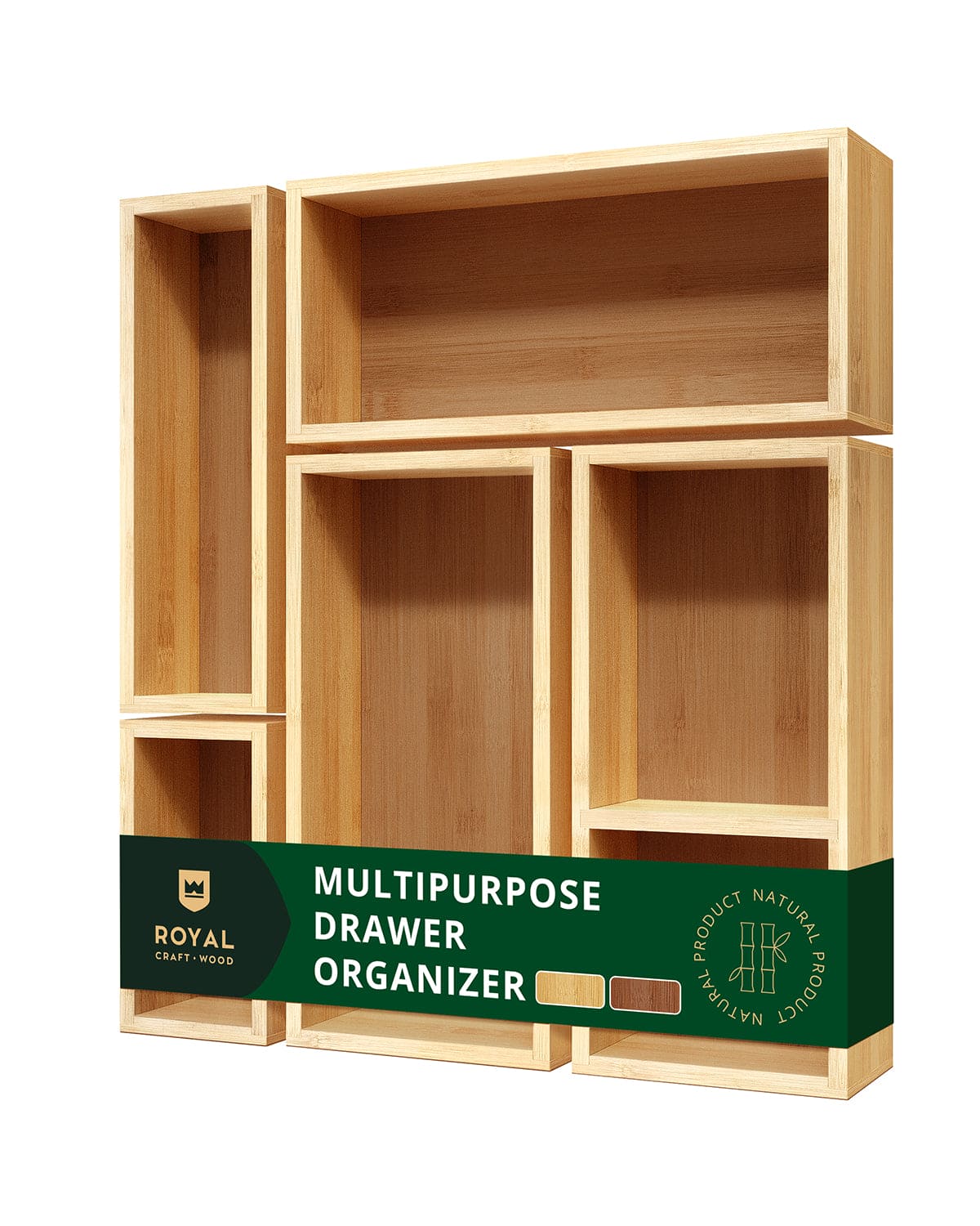 Storage Box Set of 5, Natural-0