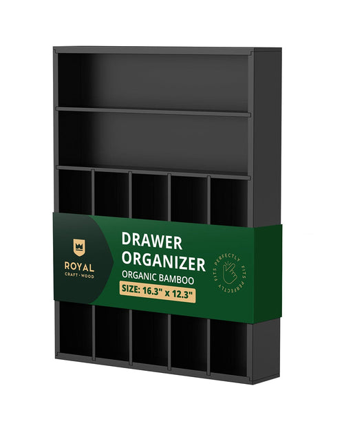 Basic Silverware Drawer Organizer, Black-0
