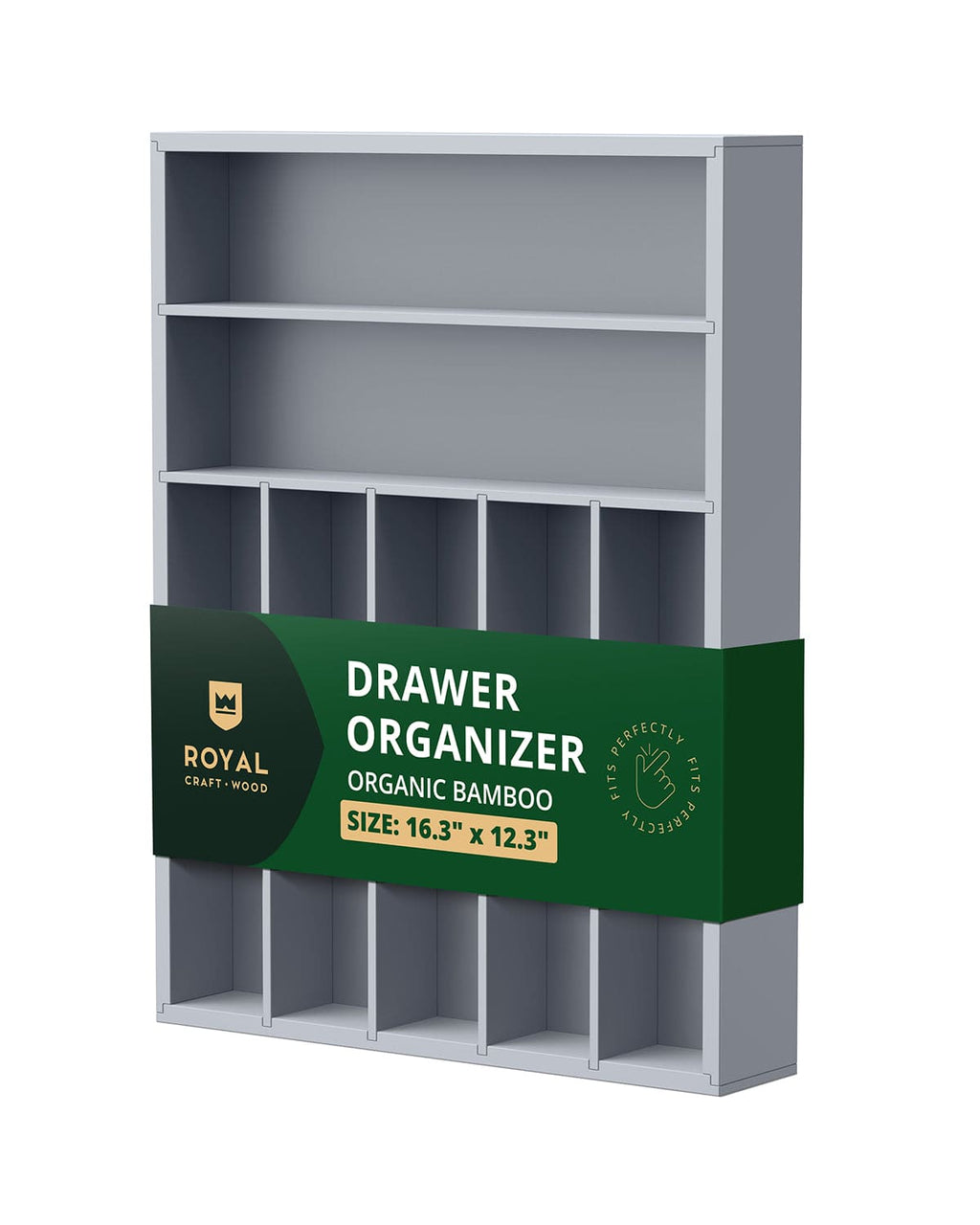 Basic Silverware Drawer Organizer, Gray-0