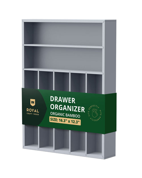 Basic Silverware Drawer Organizer, Gray-0