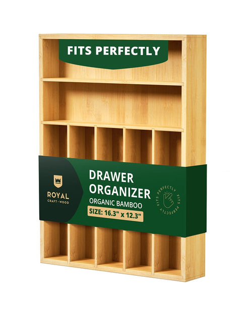 Basic Silverware Drawer Organizer, Natural-0