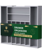 Silverware Drawer Organizer, Gray (9 Slots)-0