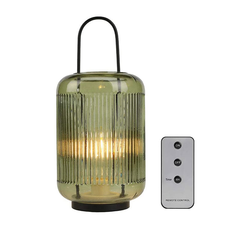 11.5''H Battery Powered Table Lamp (Amber-Green)-2