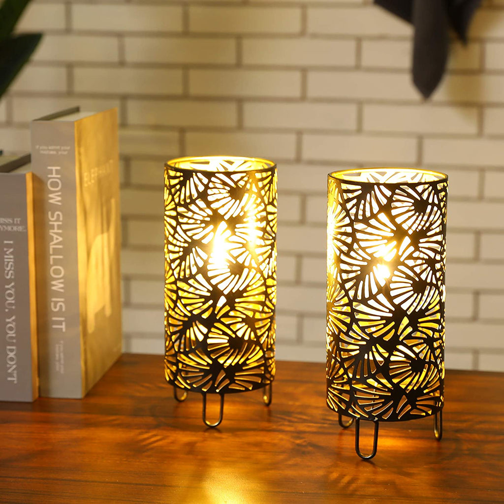 9''High Metal Lamp Battery Powered Metal Lamp（Set of 2）-0