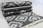 Black Aztec Turkish Towel – Lightweight Quick Dry Beach Towel, Boho Bathroom Decor, Turkish Cotton Bath Towel, Travel & Picnic Blanket-3
