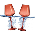 Floating Wine Glasses for Pool - Set of 2-15 OZ (Muted Red)-0