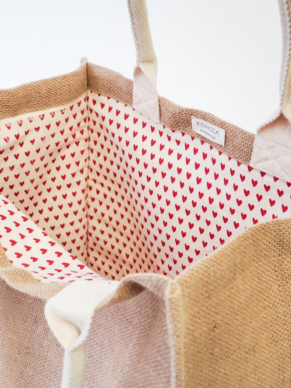 Jute Canvas Gift Bag With Pompom (L)-4