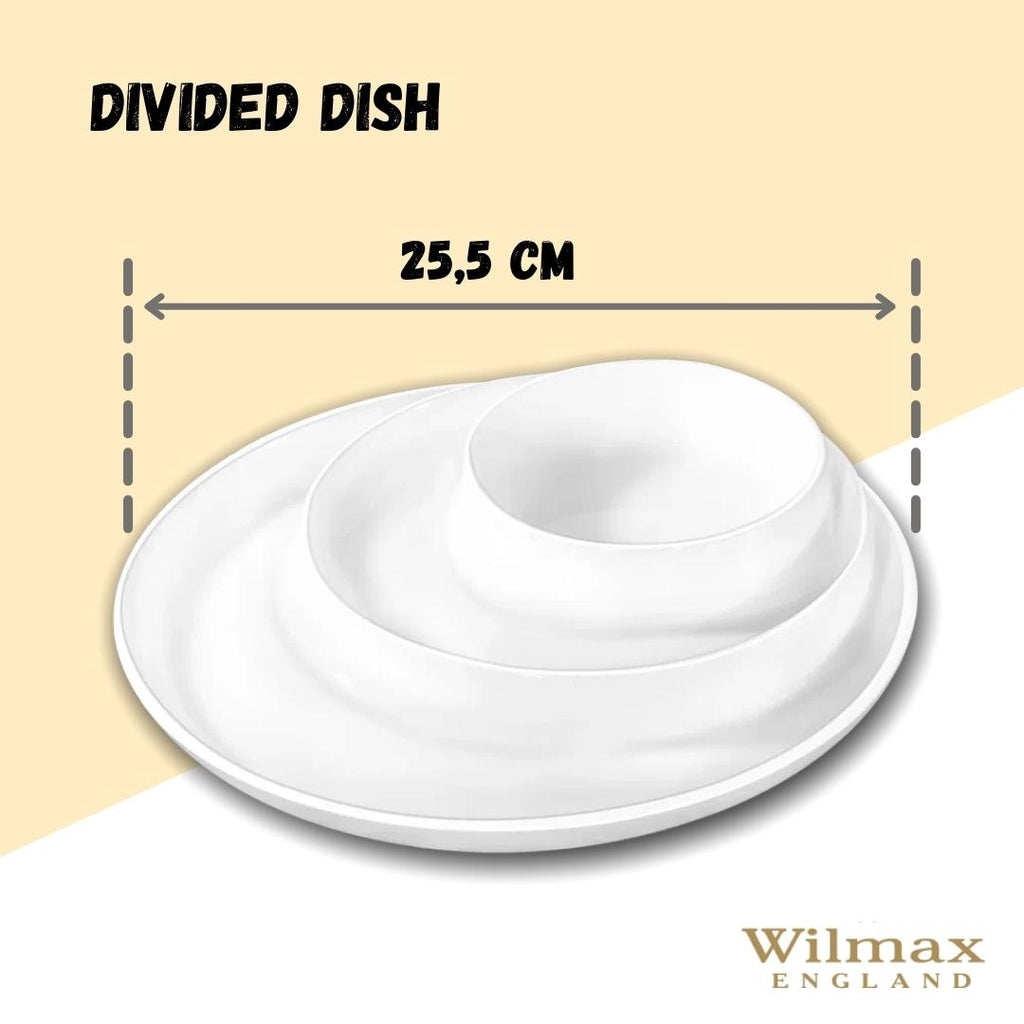White Divided Dish 10" inch | 25.5 Cm-2