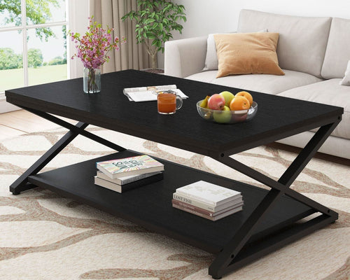 Black Oak 47 Inch Industrial Grade Storage Coffee Table-0