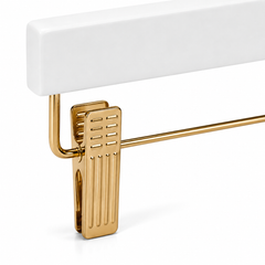 White Wooden Pants Hanger with Clips - 1 Case (120 Hangers)-1