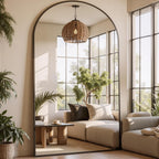 Architectural Arched Full Length Mirror 81x41 Black-0