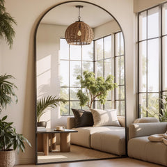 Architectural Arched Full Length Mirror 81x41 Black-0