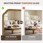 Hand crafted Rustic Wood Wall Mirror Natural 71x24-3