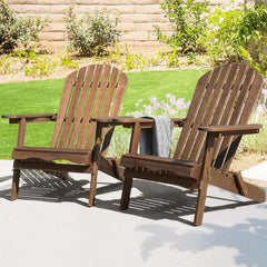 Outdoor Adirondack Chair Set Foldable Pre-Assembled Comfort-0