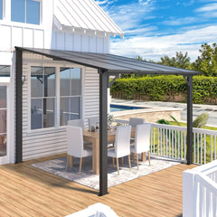8x8 Waterproof Wall Mounted Lean To Gazebo for Patio-0