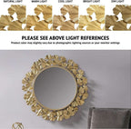 Round Wall Mirror 30.5 Inch Iron Eden Gold For Living Room-3