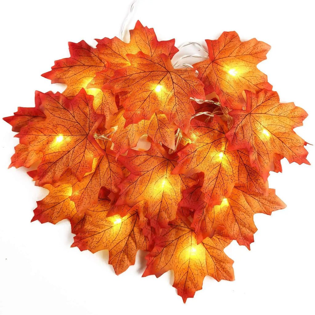 Christmas Decoration Maple Leaf LED Light String Garland-0