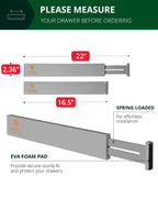 Drawer Dividers 22”, Gray-1