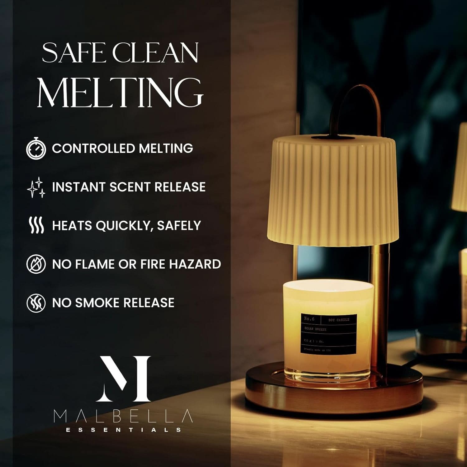 Dimmable Silver Chrome Candle Warmer Countdown Timer