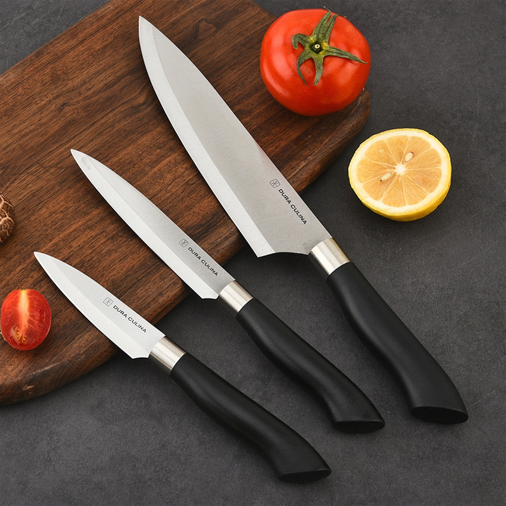5 Piece Kitchen Knife Set With Matching Blade Guards, Black-2
