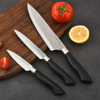 5 Piece Kitchen Knife Set With Matching Blade Guards, Black-2