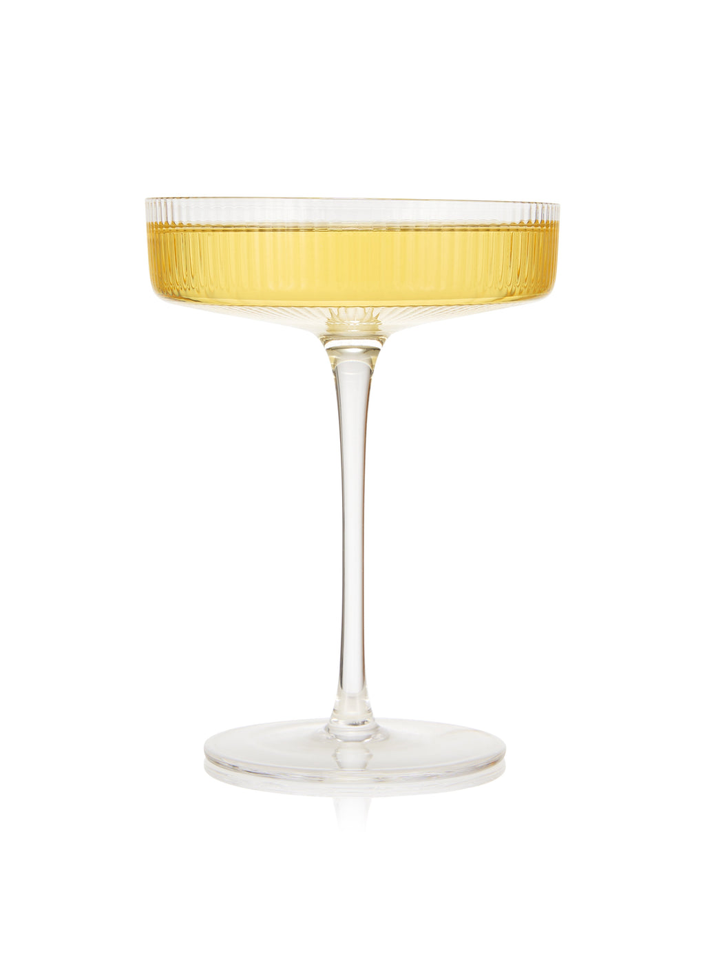 Vintage Art Deco Coupe Glasses Ribbed Coupe 8 oz | Set of 2