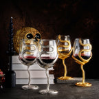 Stemmed Snake Wine Glass | SINGLE | 19oz Spooky Reptile Glasses 10" H (Silver)-2