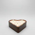 Love In The Air Wooden Heart-Shaped Candle 3wick-0