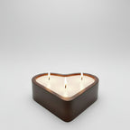 Love In The Air Wooden Heart-Shaped Candle 3wick-0
