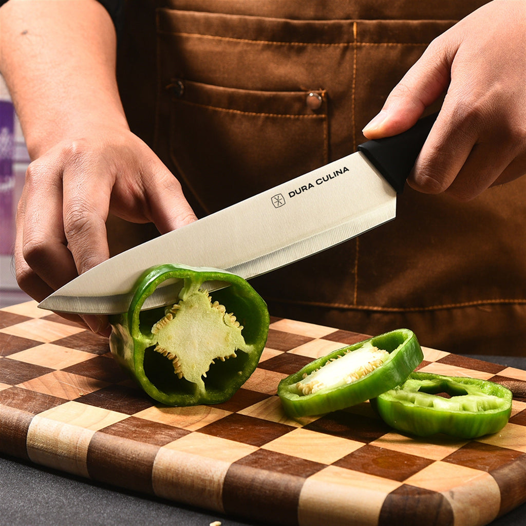 4-Piece Knife Set - High Carbon Stainless Steel Kitchen Knives with Ergonomic Handles, Matching Blade Guards, Multi-Purpose Shears-4