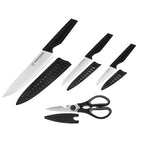 4-Piece Knife Set - High Carbon Stainless Steel Kitchen Knives with Ergonomic Handles, Matching Blade Guards, Multi-Purpose Shears-1