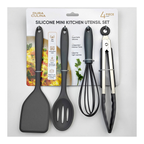 4-Piece Grey Mini Silicone Tool Set – Versatile, Non-Stick, and Stylish-0